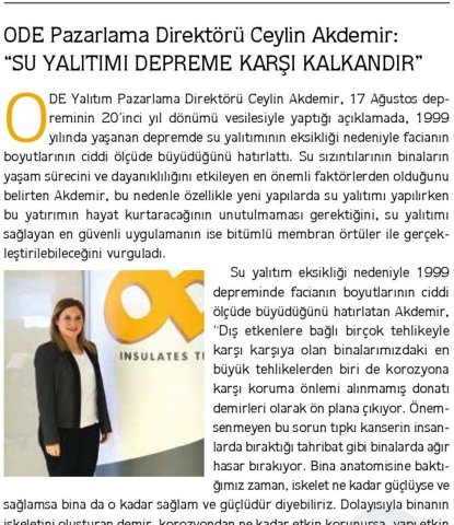  Su Yalıtımı Depreme Karşı Kalkandır 