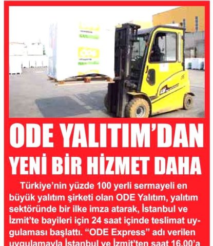  ODE Yalıtım'dan Yeni Bir Hizmet Daha 