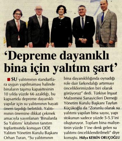 'DEPREME DAYANIKLI BİNA İÇİN YALITIM ŞART'