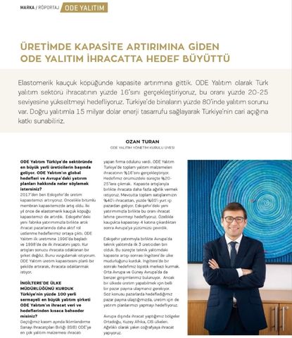 ÜRETİMDE KAPASİTE ARTIRIMINA GİDEN ODE YALITIM İHRACATTA HEDEF BÜYÜTTÜ