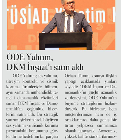ODE YALITIM, DKM INŞAAT'I SATIN ALDI