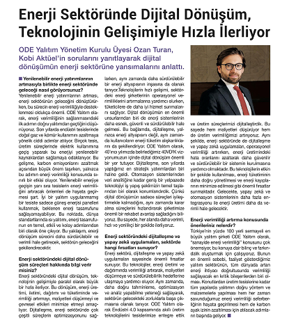 ENERJİ SEKTÖRÜNDE DİJİTAL DÖNÜŞÜM, TEKNOLOJİNİN GELİŞİMİYLE HIZLA İLERLİYOR