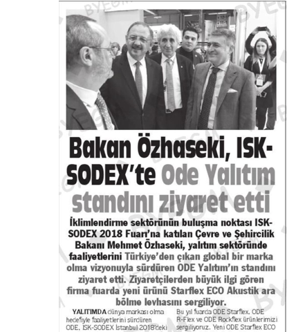  Bakan Özhaseki, ISK-SODEX’te ODE Yalıtım Standını Ziyaret Etti 