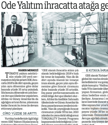  Ode Yalıtım ihracatta atağa geçti 