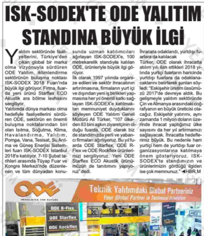  ISK-SODEX’te ODE Yalıtım Standına Büyük İlgi 