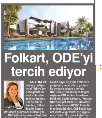  FOLKART ODE’Yİ TERCİH EDİYOR 