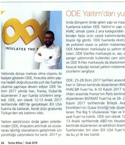  ODE Yalıtım’dan Fuar Atağı 