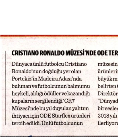  CRISTIANO RONALDO MÜZESİ’NDE ODE TERCİH EDİLDİ 