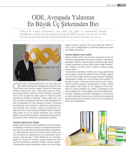  ODE, Avrupa'da Yalıtımın En Büyük Üç Şirketinden Biri 