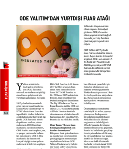  ODE Yalıtım’dan Yurtdışı Fuar Atağı 