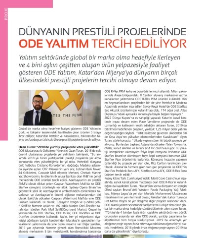  Dünyanın Prestijli Projelerinde ODE Yalıtım Tercih Ediliyor 