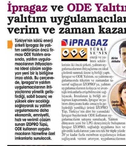  İpragaz ve ODE Yalıtım iş birliği yalıtım uygulamacılarına tasarruf, verim ve zaman kazancı sunacak 